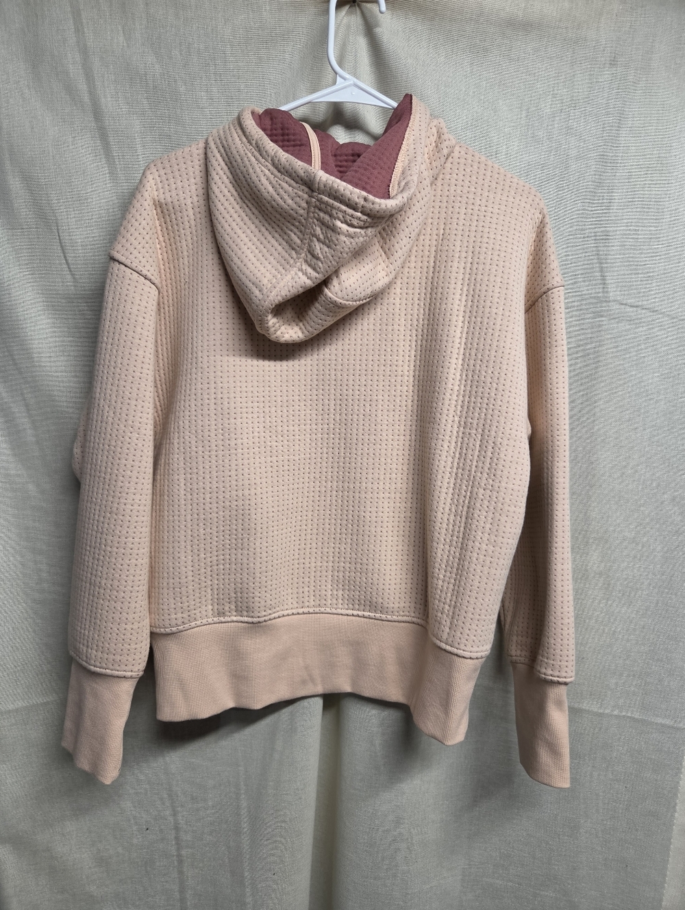 Old Navy Women's Light Pink Waffle Zip Hoodie - Picture 2 of 10